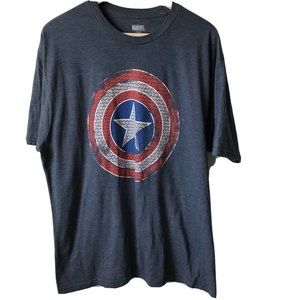Marvel Comics Captain America Tee Distressed Shiel